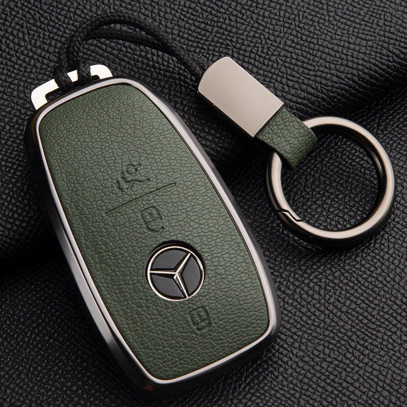 Funda premium de cuero genuino para llave Mercedes-Benz – Piel de cabra francesa suave para GLE, GLS, CLS, Clase S y Clase E