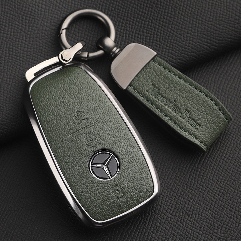 Funda premium de cuero genuino para llave Mercedes-Benz – Piel de cabra francesa suave para GLE, GLS, CLS, Clase S y Clase E