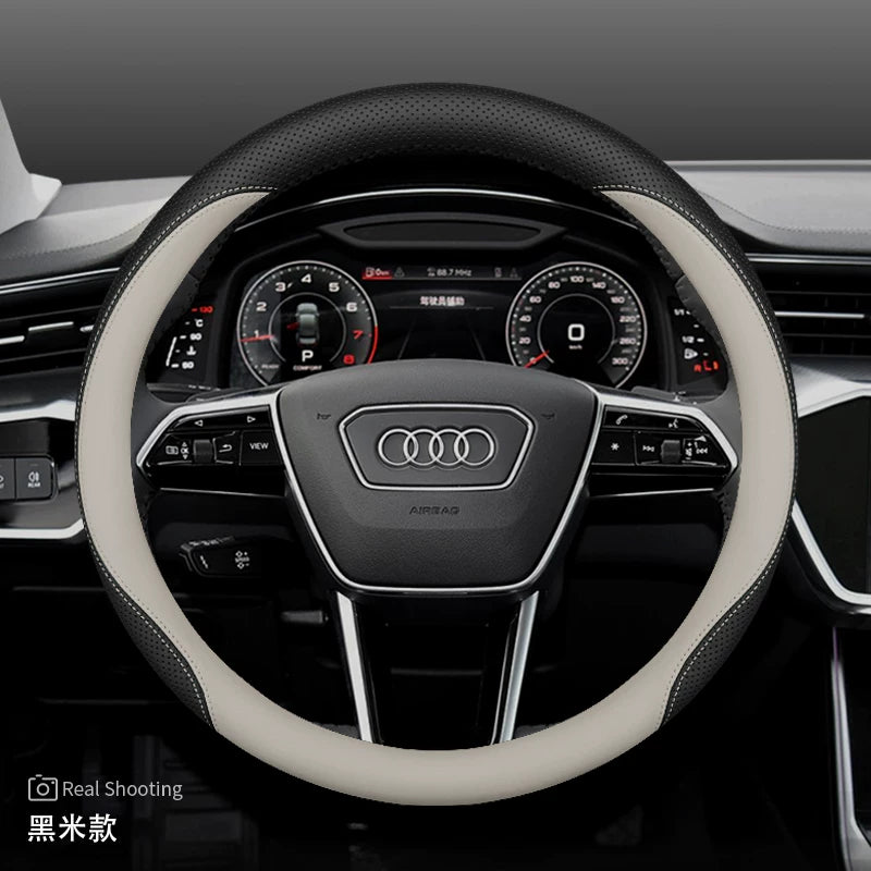 Audi steering wheel covers for new Q5L A5L A6L A4L A7L Q3 Q2L A3 A8 ultra-thin genuine leather handlebar covers