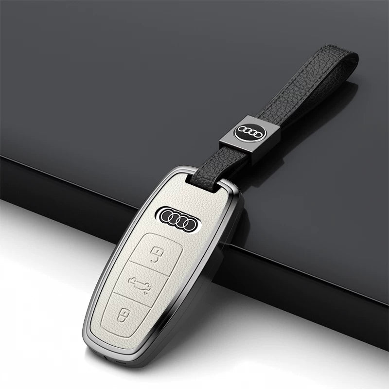 Audi Grand Touring Key Case – Satin Alloy Frame and Leather Inlay for A6L Smart Key