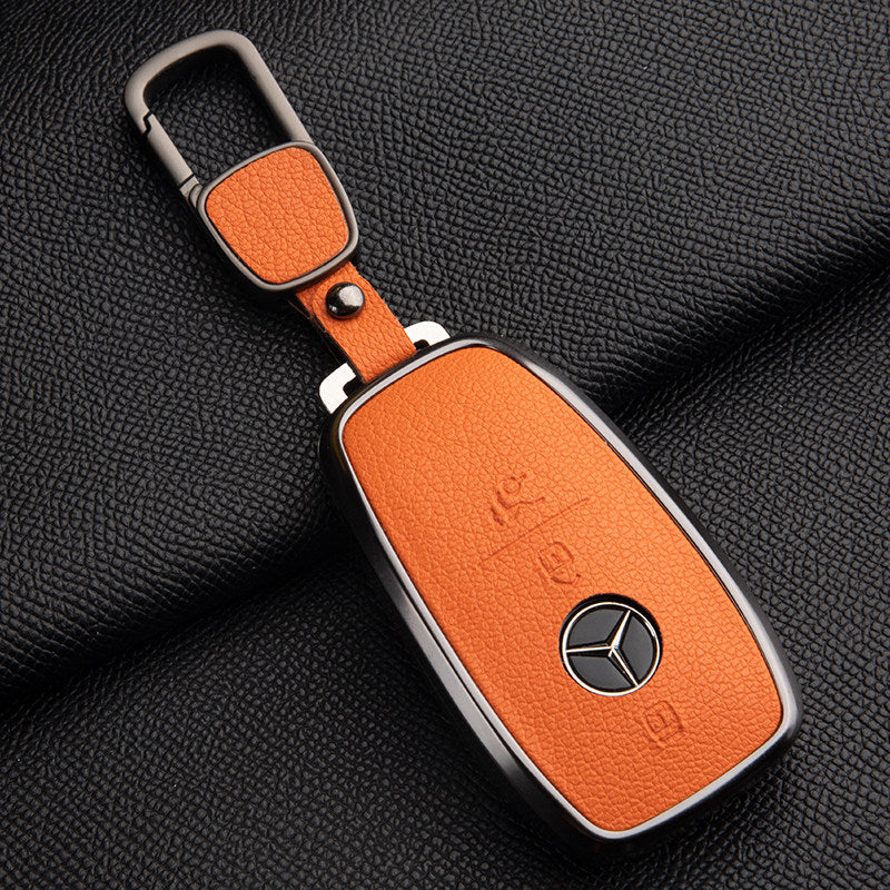 Funda premium de cuero genuino para llave Mercedes-Benz – Piel de cabra francesa suave para GLE, GLS, CLS, Clase S y Clase E