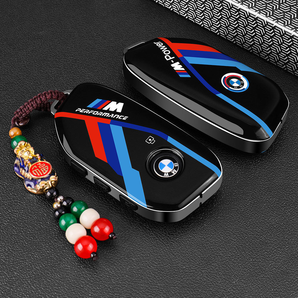 BMW Mineral Lime painted key case cover with metal buckle for 3 5 Series X1 X3 X5 i3 smart key