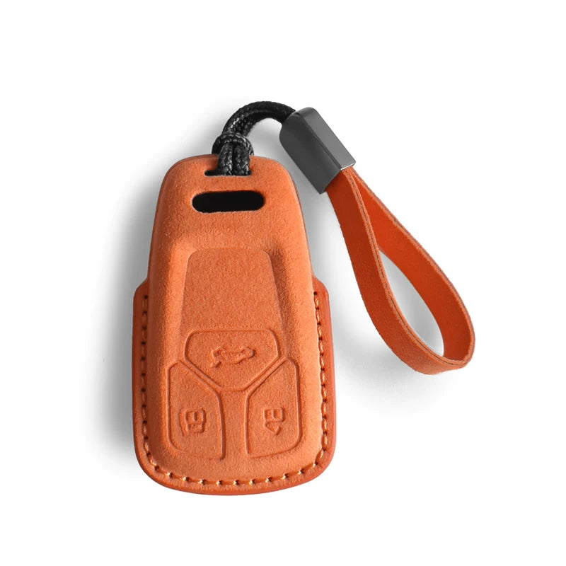 Audi Sport Suede Key Case – 3D Full-Wrap Stitched Cover in Four Signature Colours