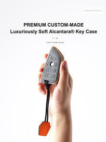 Funda de Alcantara para llave BMW - Funda hecha a mano con cordón personalizado