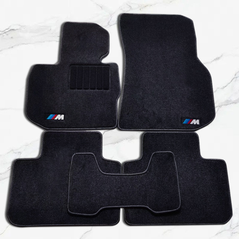 BMW full 5-piece floor mat set, black velvet, front and rear