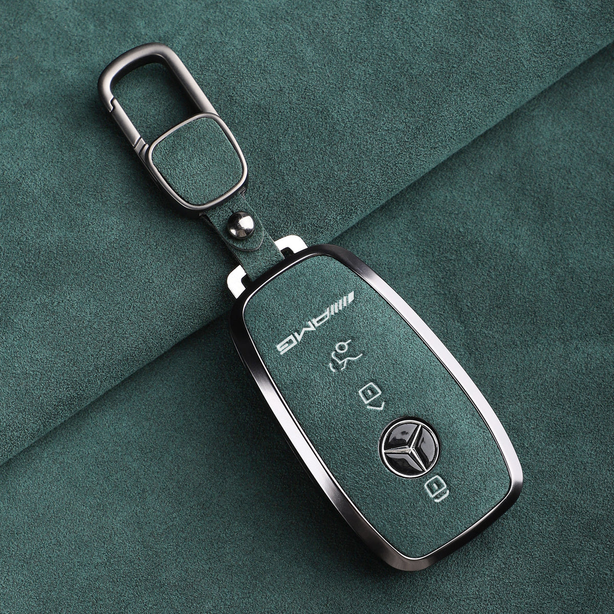 Premium ægte Alcantara Mercedes-AMG nøgleetui – Importeret italiensk ruskind med legeringsramme til G63, G500, G350 og A35L