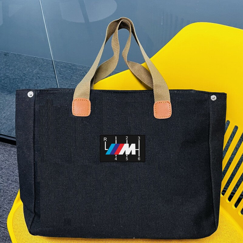 BMW canvas tote bag black with Sport M patch