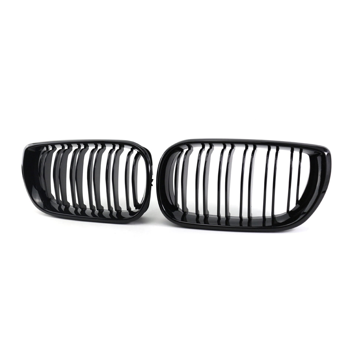 BMW Kidney Grille - Gloss Black Front Grille, E46 3 Series Sedan (2002-04) - Double Line Gloss Black