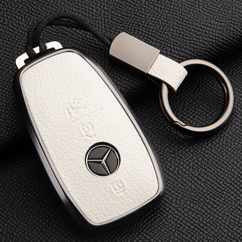 Funda premium de cuero genuino para llave Mercedes-Benz – Piel de cabra francesa suave para GLE, GLS, CLS, Clase S y Clase E
