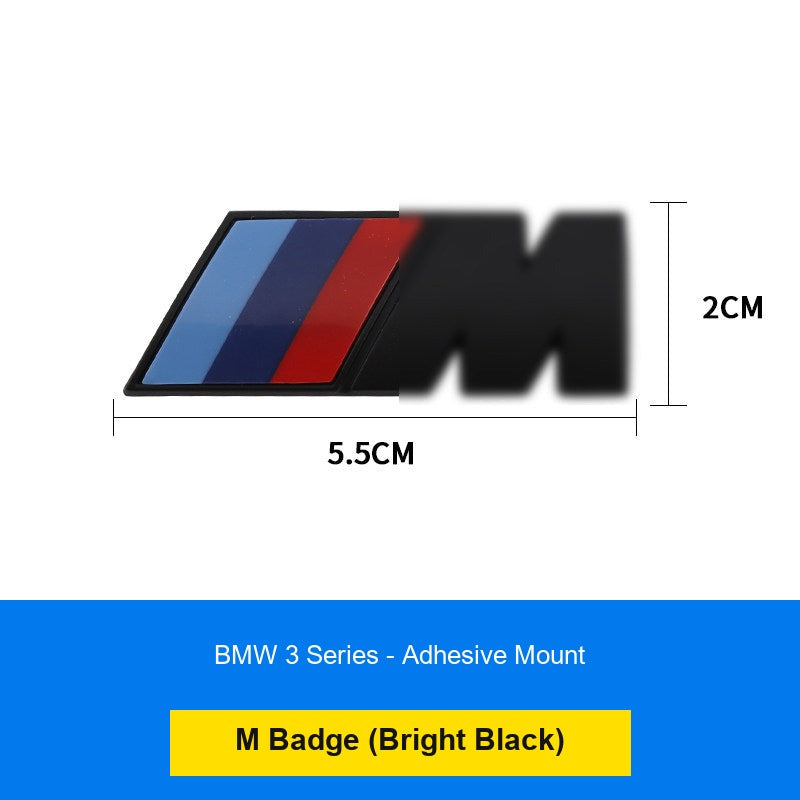 BMW M rear badge - bright black