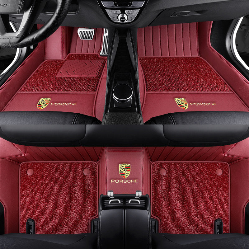 Porsche Signature Leather Floor Mat Set – Full-Surround Tailored Fit with Crest Emblem