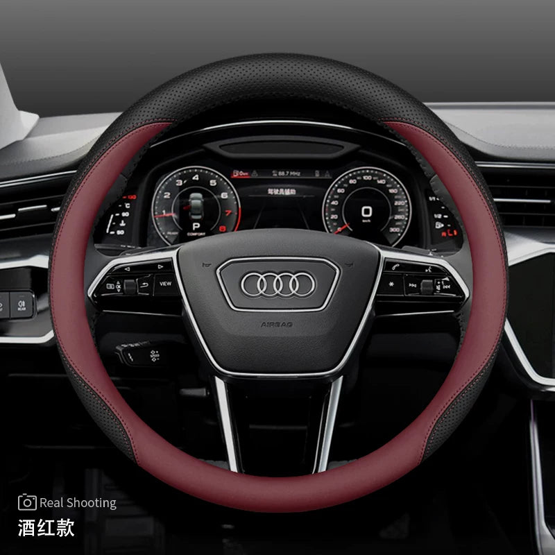 Audi steering wheel covers for new Q5L A5L A6L A4L A7L Q3 Q2L A3 A8 ultra-thin genuine leather handlebar covers