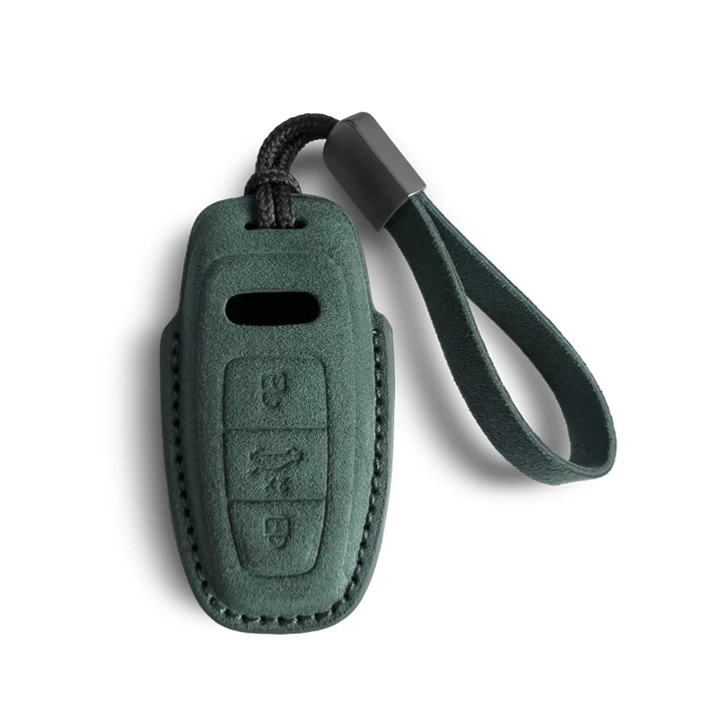 Audi Sport Suede Key Case – 3D Full-Wrap Stitched Cover in Four Signature Colours