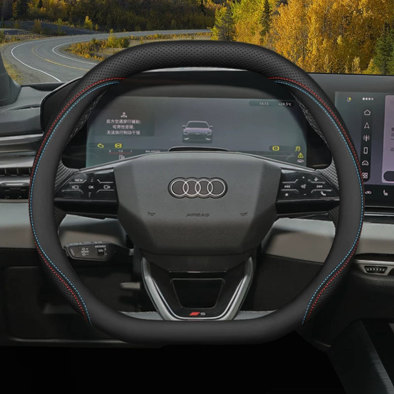 Audi steering wheel covers for new Q5L A5L A6L A4L A7L Q3 Q2L A3 A8 ultra-thin genuine leather handlebar covers