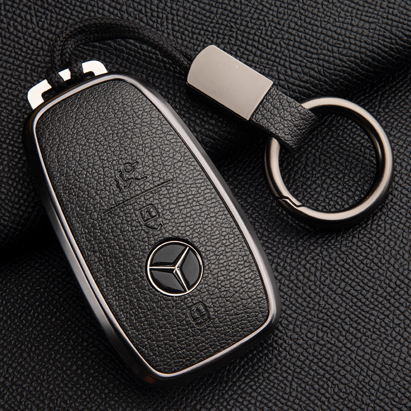 Funda premium de cuero genuino para llave Mercedes-Benz – Piel de cabra francesa suave para GLE, GLS, CLS, Clase S y Clase E