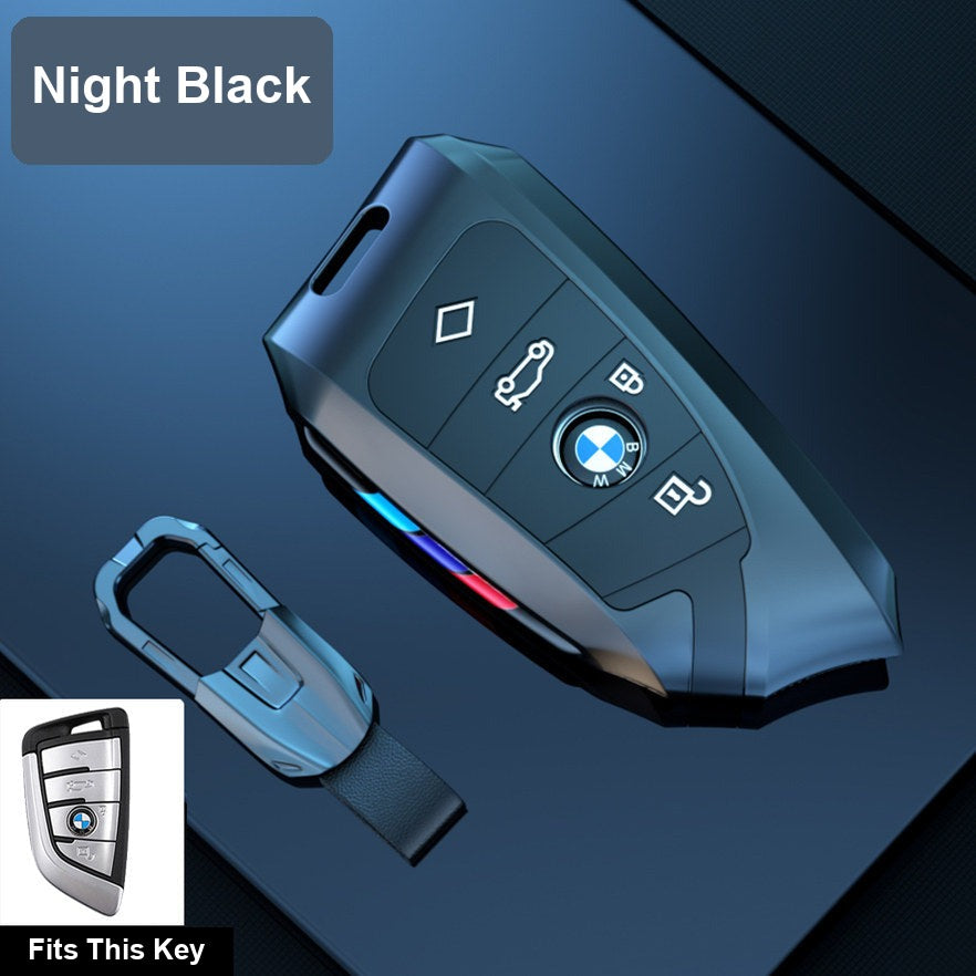 BMW key fob case - D Style Night Black [with Extreme Leather Buckle]
