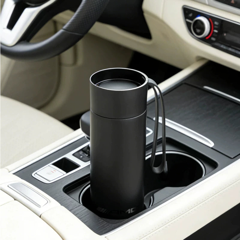 Mercedes-Benz Signature Insulated Travel Cup – Brushed 304 Stainless Steel with Carry Strap