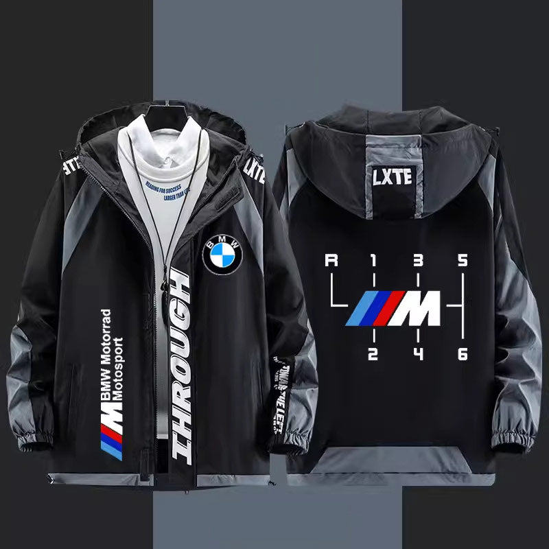 BMW M Power Windbreaker Jacket - Hooded, Customizable Graphics