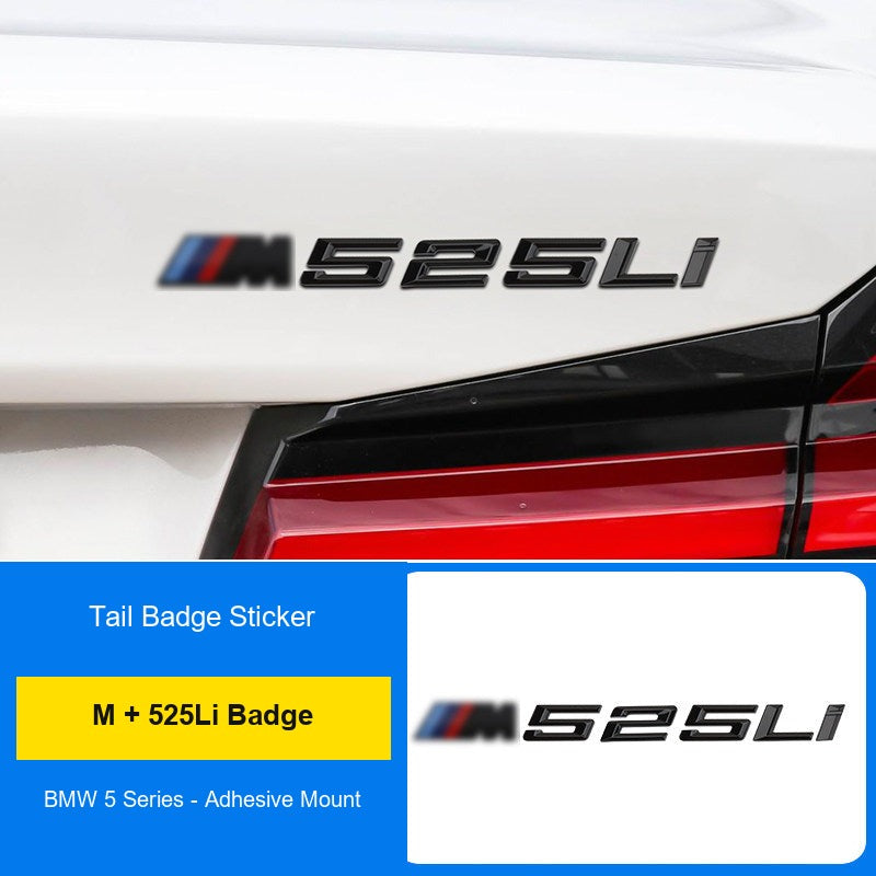 BMW M badge + 525Li rear badge combo installed on trunk