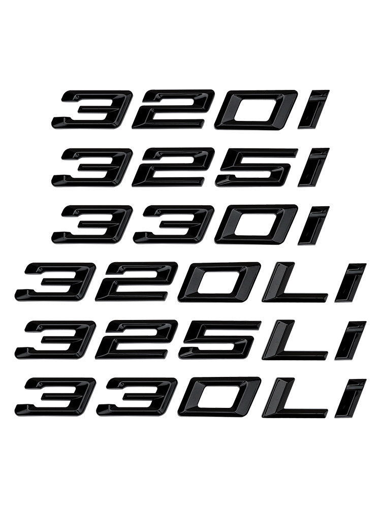 BMW rear badge model number options chart