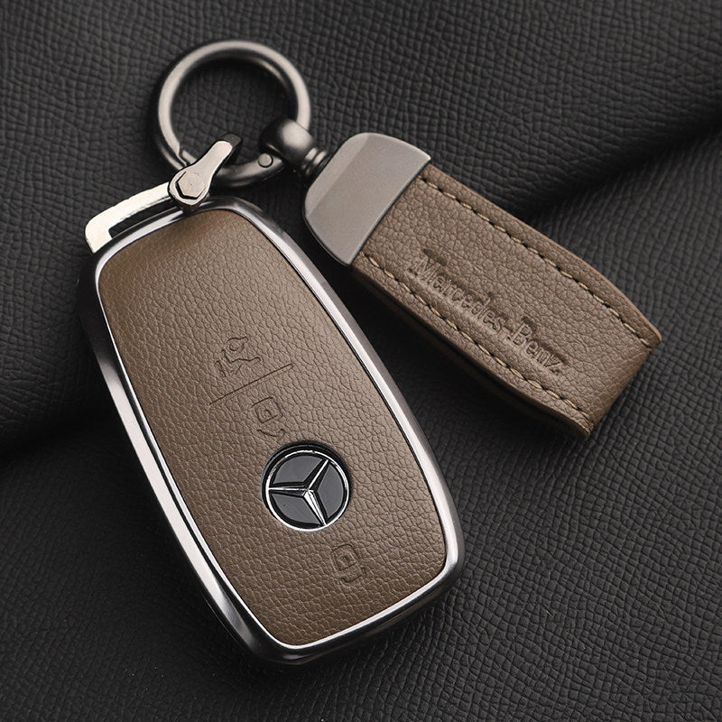 Funda premium de cuero genuino para llave Mercedes-Benz – Piel de cabra francesa suave para GLE, GLS, CLS, Clase S y Clase E