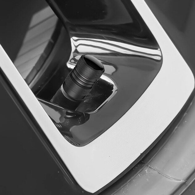 Porsche Crest Signature Tire Valve Caps – Knurled Metal Luxury Edition