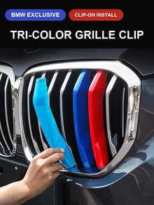 Franjas para parrilla de riñones BMW M Performance – Moldura tricolor de clip