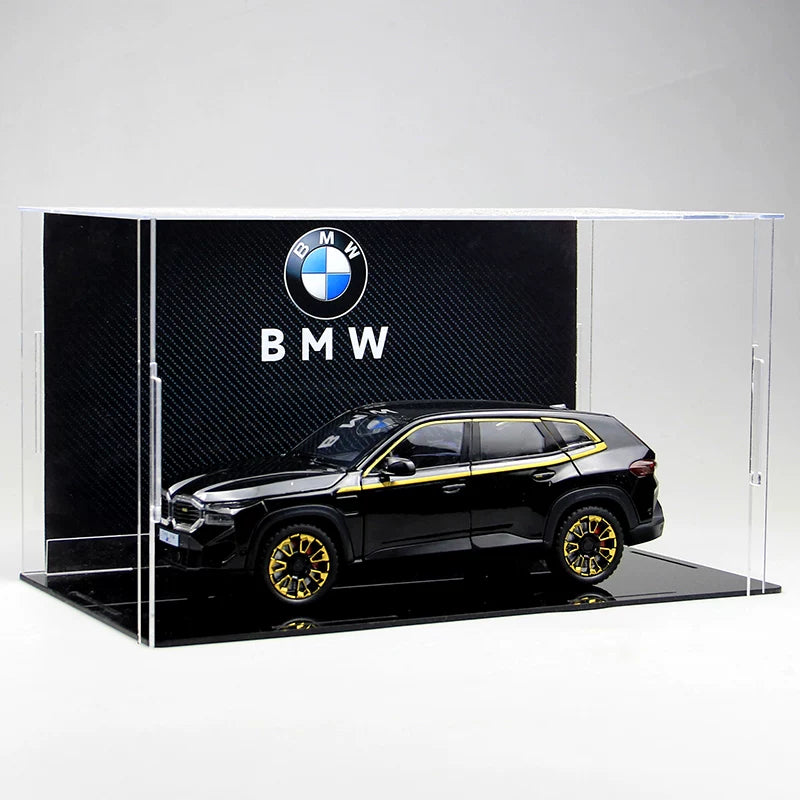 Black 1:24 BMW XM diecast model – Display Case – BMW Backdrop