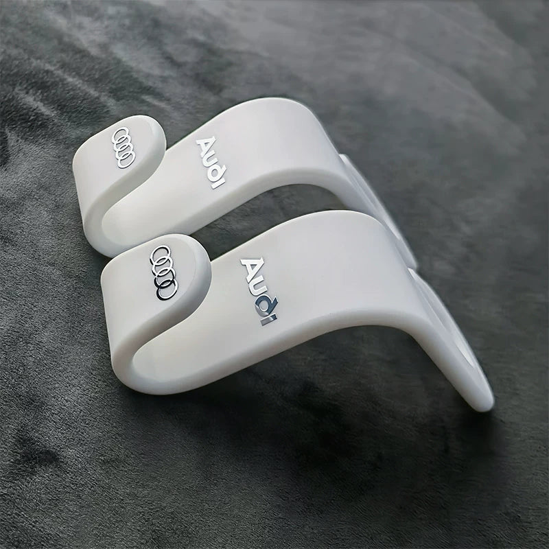 Audi seat back hooks in white – pair