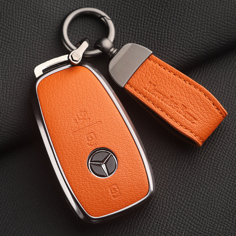 Funda premium de cuero genuino para llave Mercedes-Benz – Piel de cabra francesa suave para GLE, GLS, CLS, Clase S y Clase E