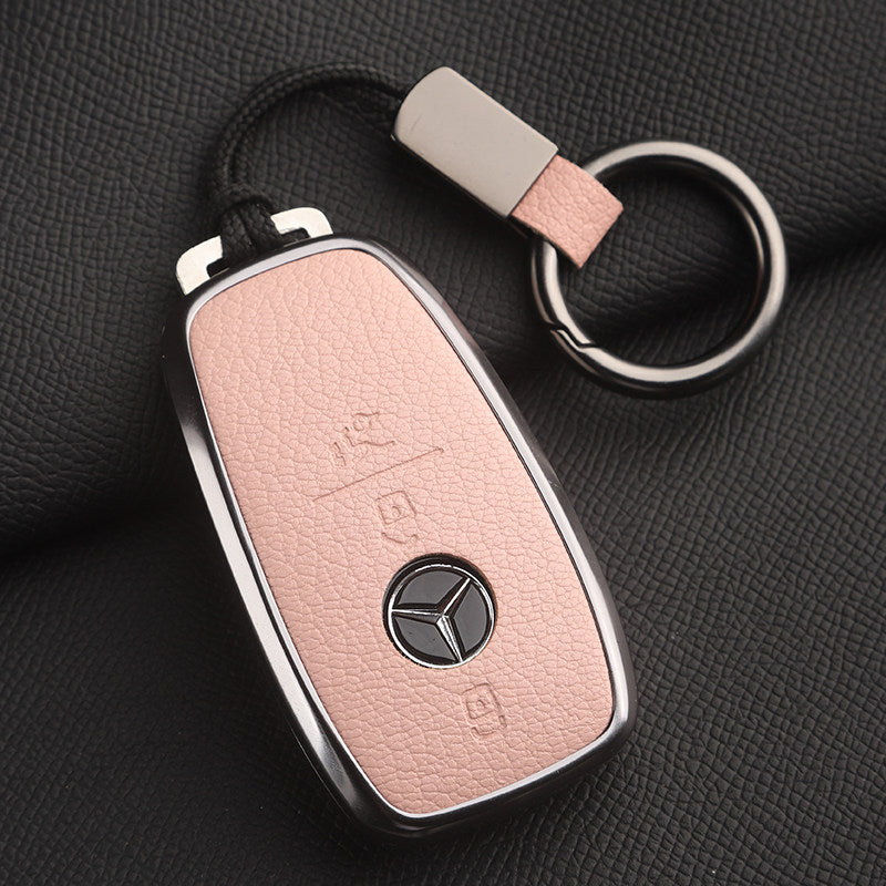Funda premium de cuero genuino para llave Mercedes-Benz – Piel de cabra francesa suave para GLE, GLS, CLS, Clase S y Clase E