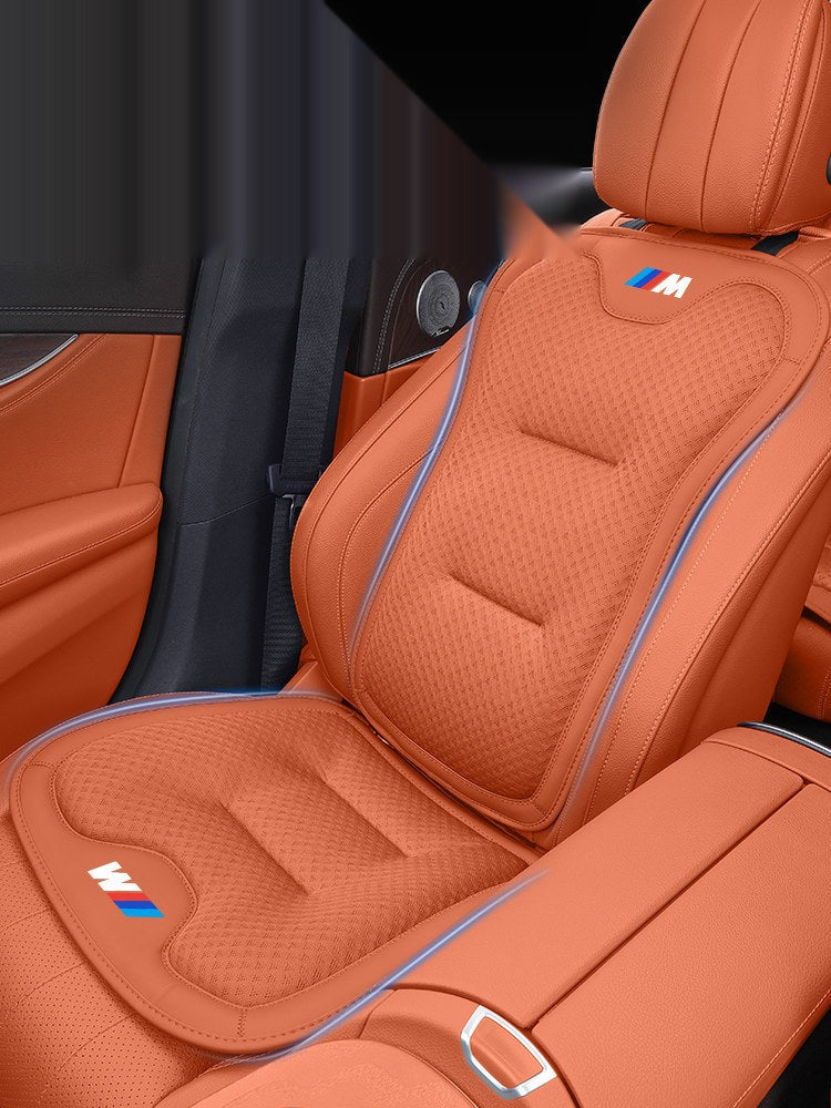 BMW ice silk seat cushion, ergonomic support on front seat, orange