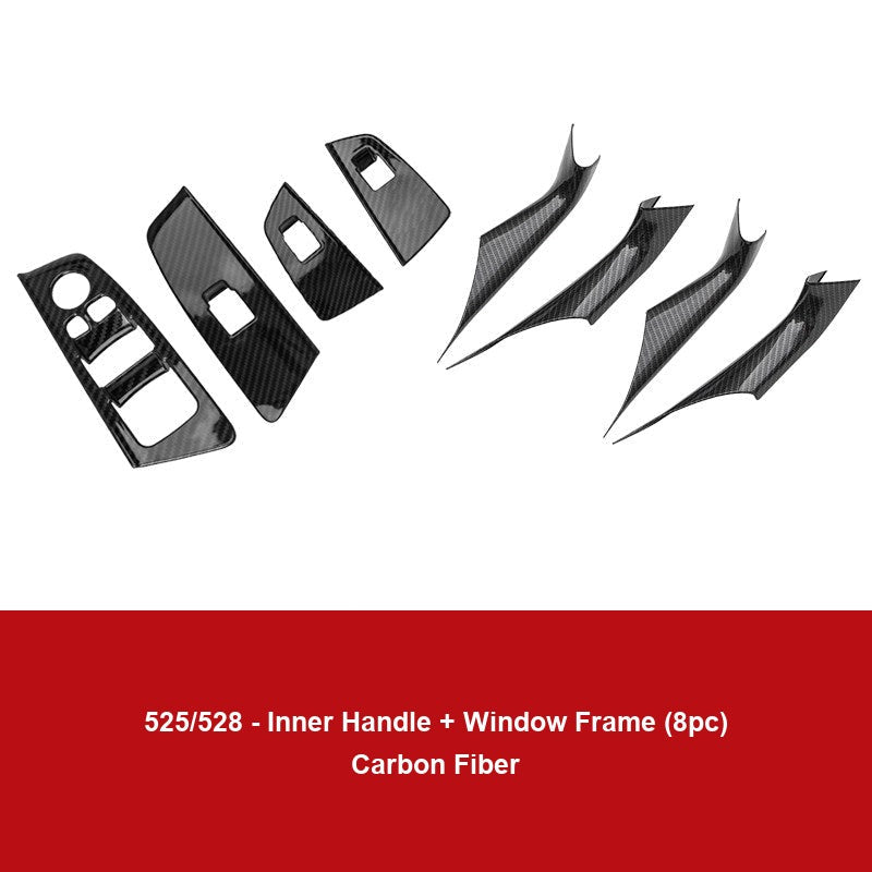 BMW door handle cover - 2018-2023 models 525 528 carbon fiber pattern [door inner handle + window lift button frame], 8 pieces