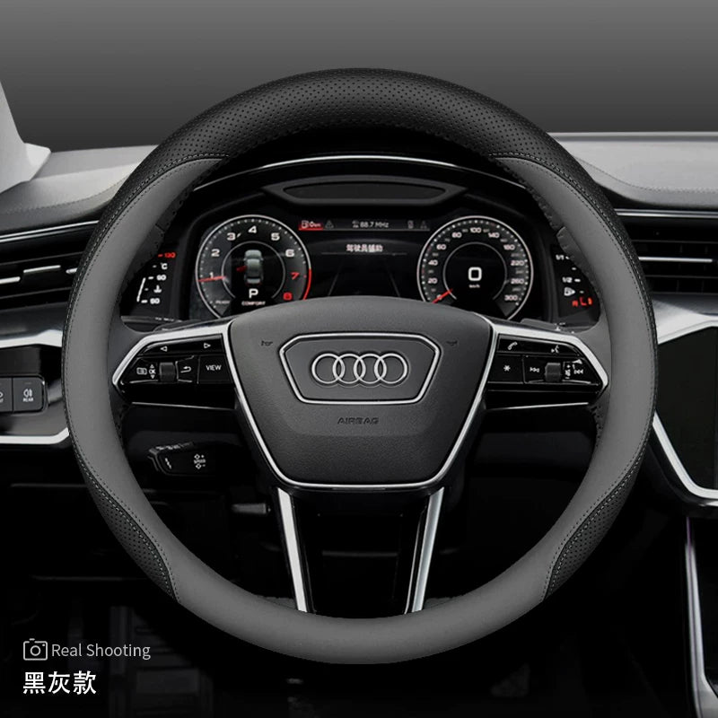 Audi steering wheel covers for new Q5L A5L A6L A4L A7L Q3 Q2L A3 A8 ultra-thin genuine leather handlebar covers