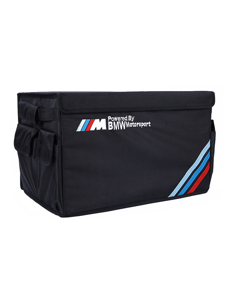 BMW Trunk Storage Box - Side View Showing M Motorsport Stripes