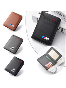 BMW M Leather Card Wallet - Men's Slim Bifold Wallet