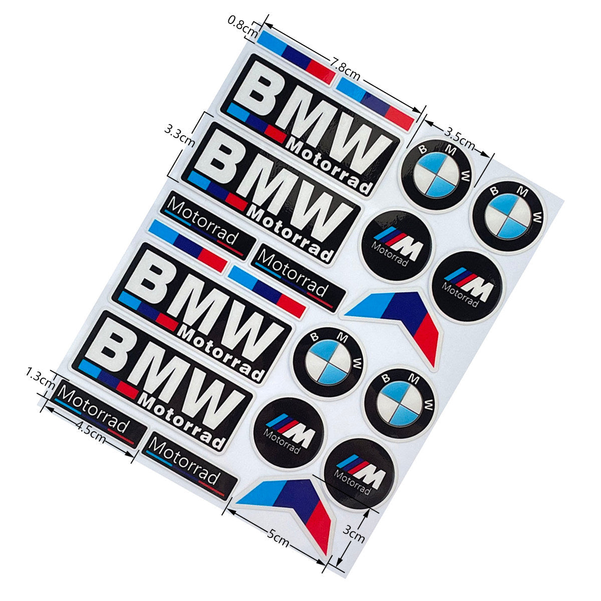 BMW Motorrad Decal & Emblem Sticker Set - Reflective, Metal & Embroidered Styles