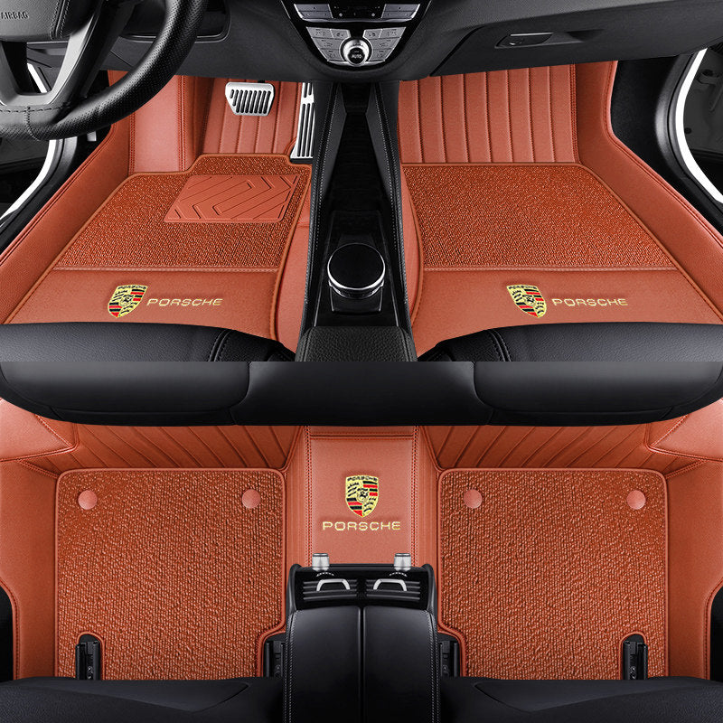 Porsche Signature Leather Floor Mat Set – Full-Surround Tailored Fit with Crest Emblem