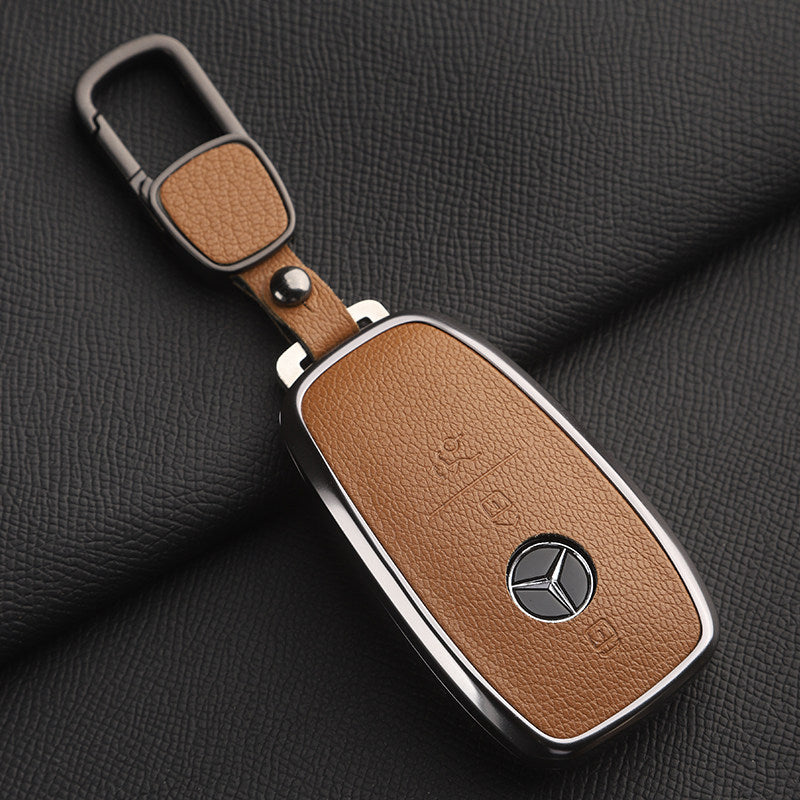 Funda premium de cuero genuino para llave Mercedes-Benz – Piel de cabra francesa suave para GLE, GLS, CLS, Clase S y Clase E