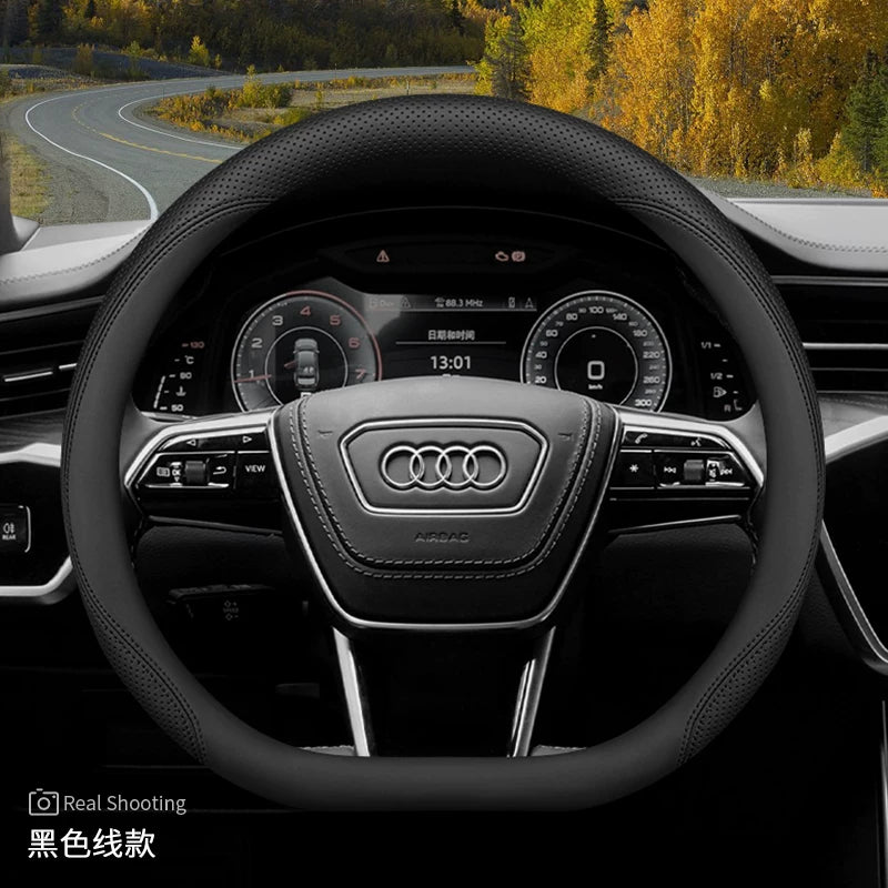 Audi steering wheel covers for new Q5L A5L A6L A4L A7L Q3 Q2L A3 A8 ultra-thin genuine leather handlebar covers