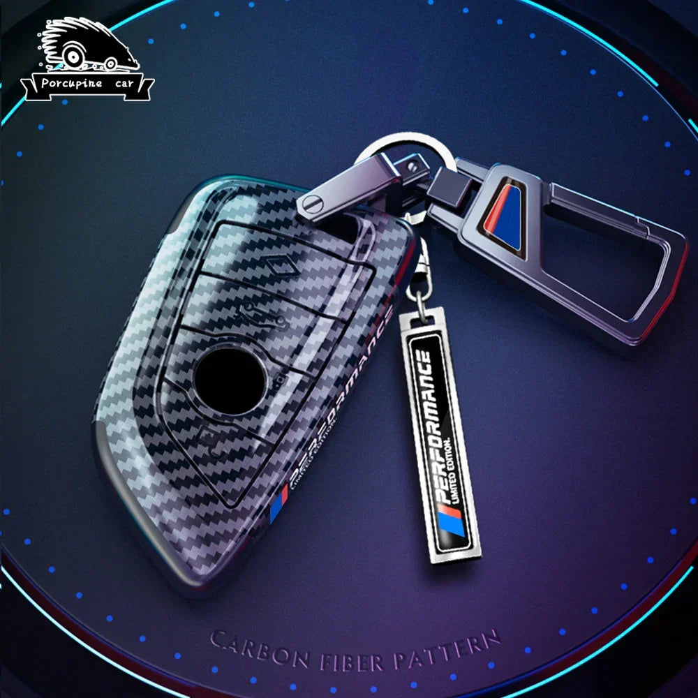 BMW carbon fiber key cover black metal pro style