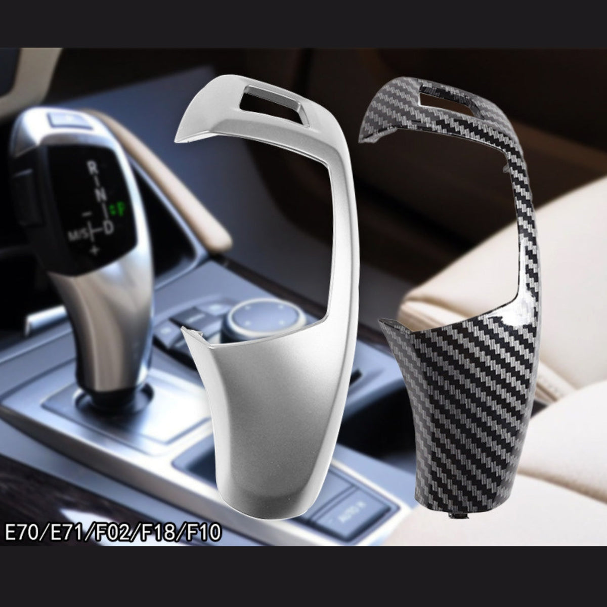 BMW gear shift handle cover installed E70 E71 X5 X6