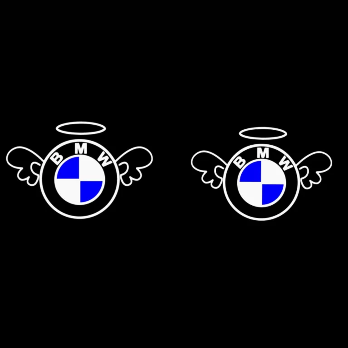 BMW 50th anniversary angel wings logo door projector light, pair