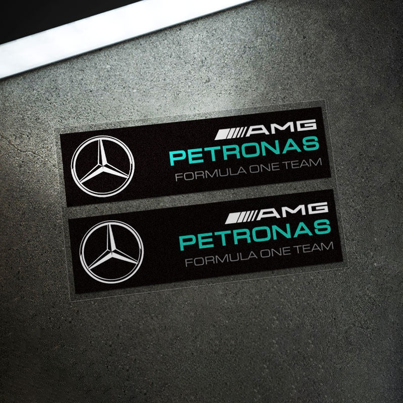 Mercedes-AMG Petronas F1 reflective decal pair Style C Black Classic