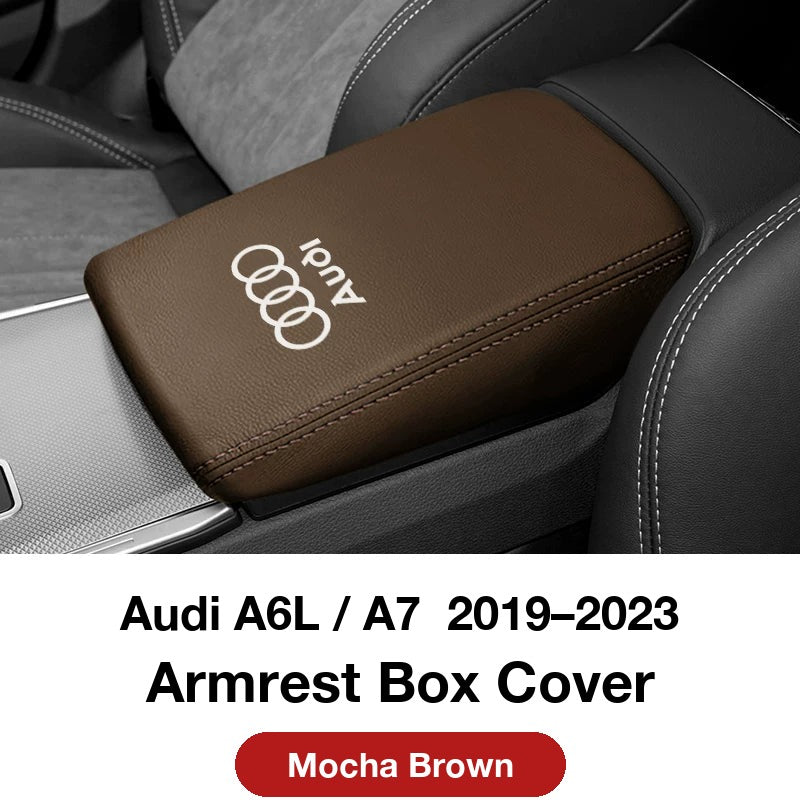 Audi A6L / A7 2019–2023 armrest box cover – Mocha Brown