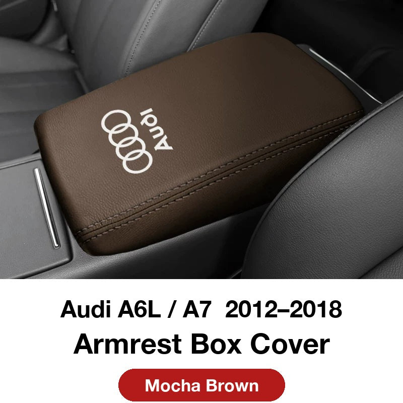Audi A6L / A7 2012–2018 armrest box cover – Mocha Brown