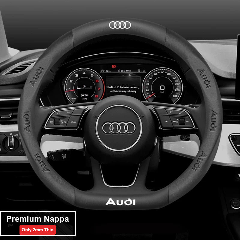 Audi ultra-thin steering wheel cover – D-Shape – Premium Nappa – Black