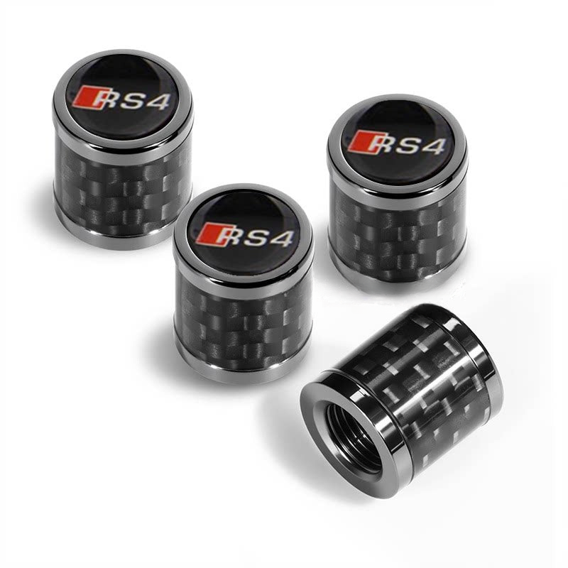 Audi carbon fiber valve caps with RS4 badge