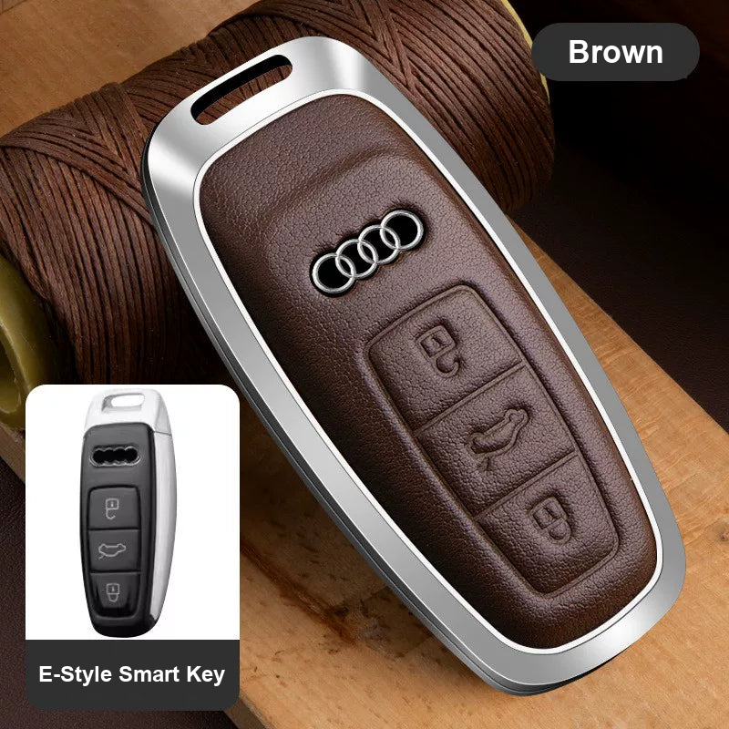 Audi Executive cowhide key case in Brown – case only