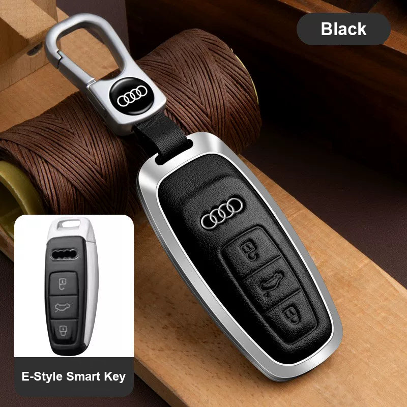 Audi Executive cowhide key case in Black with metal buckle